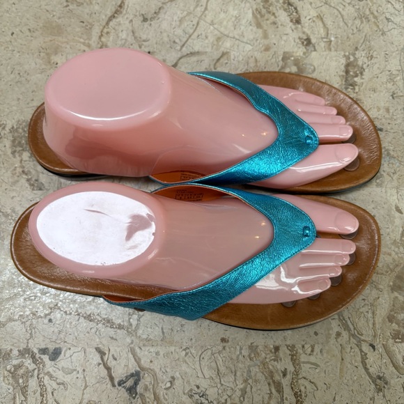 Hera Leather Thong Sandal Flat By Juli Size 9 - Picture 2 of 7
